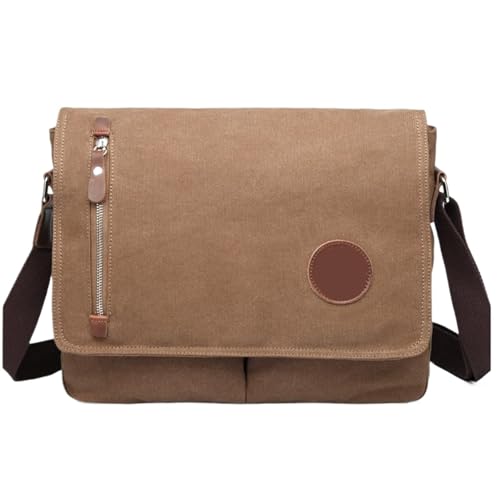 CGUOHU Herren-Schultertaschen Leinwand Laptop Notebook Tablet Tasche Taschen Fall Messenger Aktentasche Sleeve for Männer Frauen Student(Brown) von CGUOHU