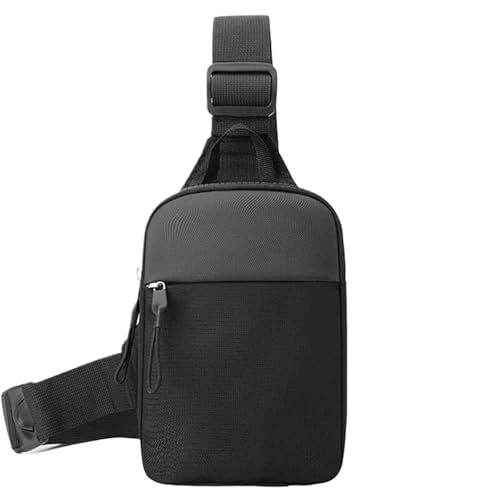 CGUOHU Herren-Schultertaschen Männer Wasserdichte Sling Brust Pack Kleine Schwarze Umhängetasche Schulter Zipper Tasche Reise Workout Männliche Handtasche(L) von CGUOHU