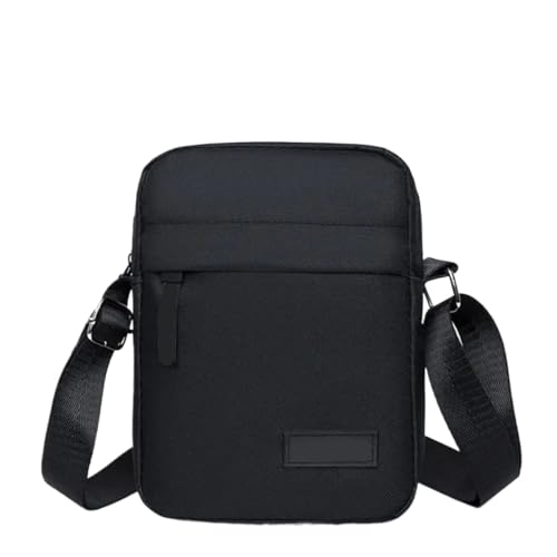 CGUOHU Herren-Schultertaschen Mini Nylon Umhängetasche Männer Einfarbig Lässig Und Modische Retro Tasche Business Umhängetaschen for Handtasche(Black) von CGUOHU