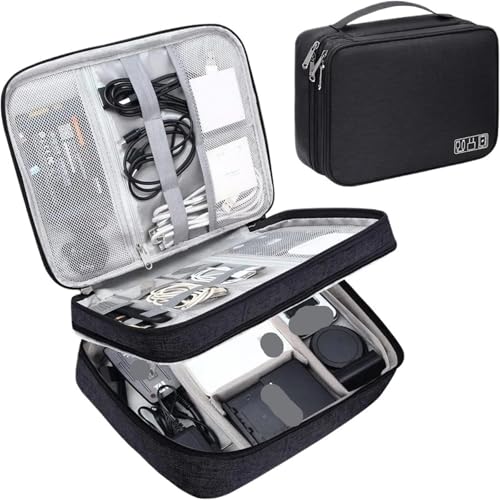 CGUOHU Kabel Organizer Tasche 1PC Tragbare Digitale Speicher Tasche Gadget wasserdichte Kabel Organizer Elektronik Geräte Zubehör Pack Liefert(Black B) von CGUOHU