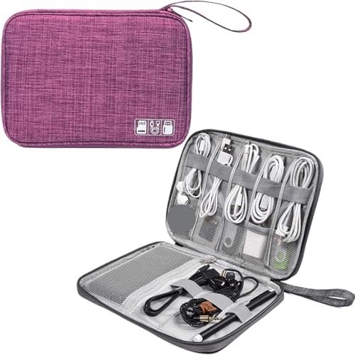 CGUOHU Kabel Organizer Tasche 1PC Tragbare Digitale Speicher Tasche Gadget wasserdichte Kabel Organizer Elektronik Geräte Zubehör Pack Liefert(Purple C) von CGUOHU