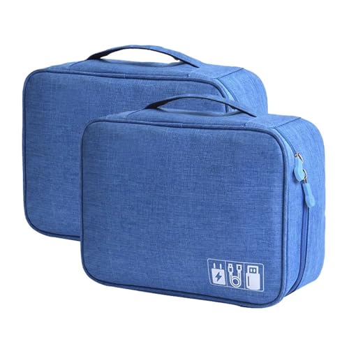 CGUOHU Kabel Organizer Tasche 2 Stück große Kapazität und multifunktionale Digitale Reisetasche mit separatem Kabel, mobiles Datenkabel, Powerbank, USB-Speicher(Color 6) von CGUOHU