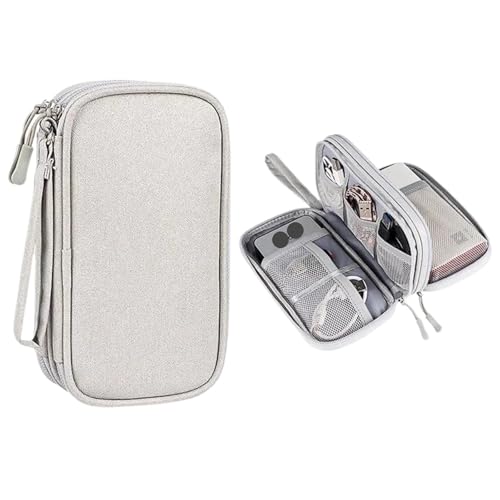 CGUOHU Kabel Organizer Tasche 2 Stücke Reise Veranstalter Tasche Kabel Lagerung Beutel Tragen Fall wasserdichte Doppel Schichten Taschen for(Color 1) von CGUOHU