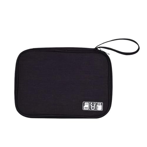 CGUOHU Kabel Organizer Tasche 2 Stücke Tragbare Kabel Lagerung Tasche Elektronik Veranstalter Reise Fall Multifunktionale Digitale Zubehör(Black) von CGUOHU