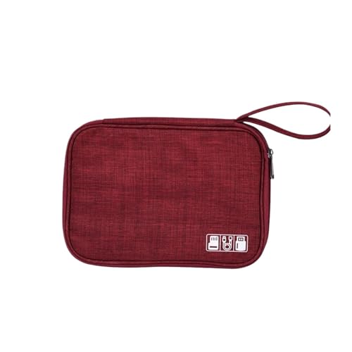 CGUOHU Kabel Organizer Tasche 2 Stücke Tragbare Kabel Lagerung Tasche Elektronik Veranstalter Reise Fall Multifunktionale Digitale Zubehör(Red) von CGUOHU