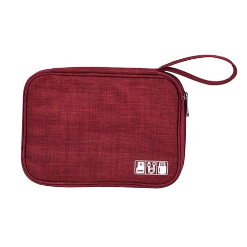 CGUOHU Kabel Organizer Tasche 2 stücke Digital Speicher Tasche USB Daten Kabel Organizer Tragbare wasserdichte for Elektronische Geräte Kopfhörer Linie Reise(Red) von CGUOHU