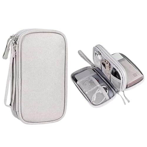 CGUOHU Kabel Organizer Tasche 2 stücke Reise Kabel Tasche Tragbare Digitale Lagerung Pouch Ladegerät Daten USB Organizer Wasserdicht Elektronische Zubehör(Grey) von CGUOHU