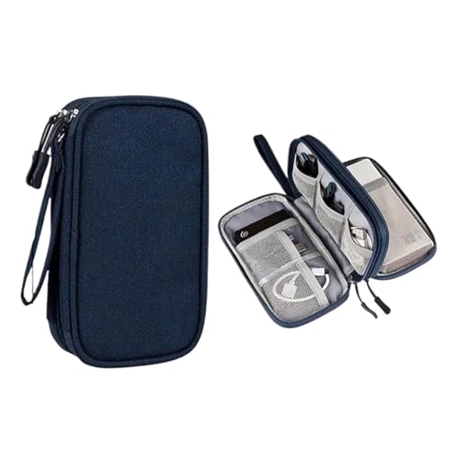 CGUOHU Kabel Organizer Tasche 2 stücke Reise Tragbare Digitale Produkt Lagerung Tasche USB Daten Kabel Organizer Headset Lade Schatz Box(Blue) von CGUOHU