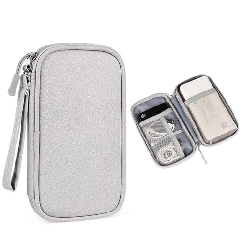 CGUOHU Kabel Organizer Tasche 2 stücke Reise Veranstalter Elektronik Tragetasche Tragbare wasserdichte Einzelnen Schichten Lagerung for Kabel Festplatte(Grey) von CGUOHU