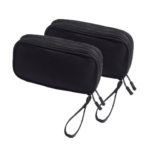 CGUOHU Kabel Organizer Tasche 2 stücke Tragbare Doppel Schicht Reise Digitale Produkt Lagerung Tasche USB Daten Kabel Manager Kopfhörer Mobile Power(Black) von CGUOHU