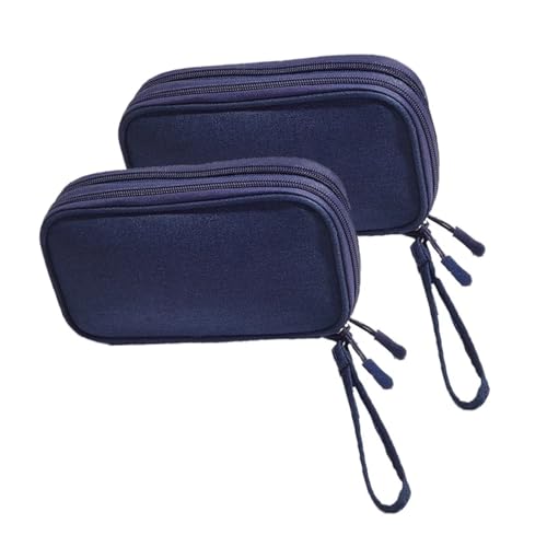 CGUOHU Kabel Organizer Tasche 2 stücke Tragbare Doppel Schicht Reise Digitale Produkt Lagerung Tasche USB Daten Kabel Manager Kopfhörer Mobile Power(Blue) von CGUOHU