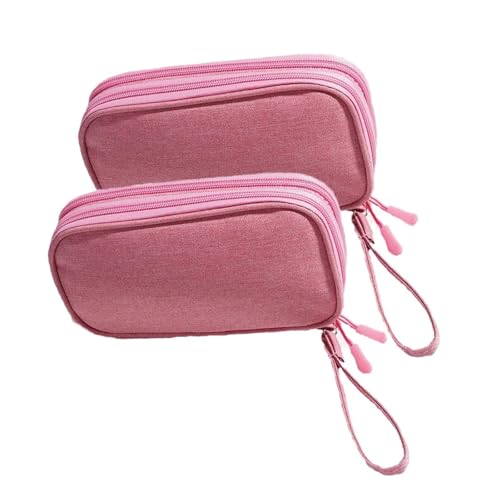CGUOHU Kabel Organizer Tasche 2 stücke Tragbare Doppel Schicht Reise Digitale Produkt Lagerung Tasche USB Daten Kabel Manager Kopfhörer Mobile Power(Pink) von CGUOHU