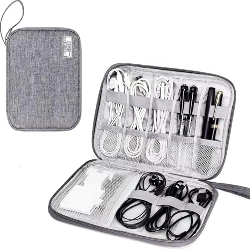 CGUOHU Kabel Organizer Tasche 2PCS Kabel Aufbewahrungstaschen System Kit Fall Ladegerät Datenkabel Stift Power Bank Digitale Gadget-Geräte(Gray) von CGUOHU