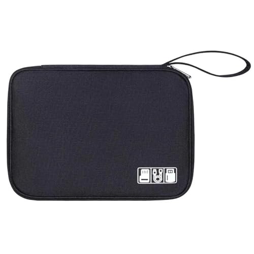 CGUOHU Kabel Organizer Tasche 2PCS Reise Elektronik Organizer Tasche Tragbare Kabel Lagerung Elektronische Zubehör Fall Ladegerät Inhaber Taschen(Black) von CGUOHU