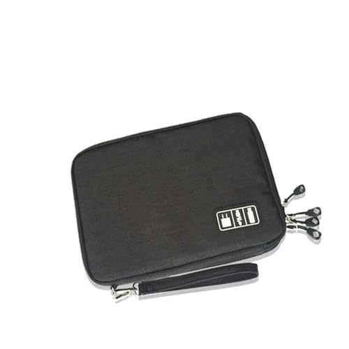 CGUOHU Kabel Organizer Tasche Doppellagige Kabel-Aufbewahrungstasche, Kopfhörer-Ladekabel, Aufbewahrungstasche, Gadget-Organizer, Digitale Tasche(A-M-Black) von CGUOHU