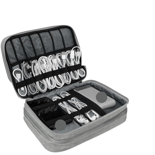 CGUOHU Kabel Organizer Tasche Hartschalenkoffer mit großer Kapazität, Digitale Aufbewahrungstasche, Reise-Powerbank, Datenkabel-Organizer, Handy-Ladegerät, Schutz von CGUOHU