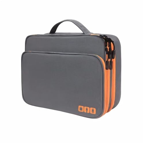 CGUOHU Kabel Organizer Tasche Mehrschichtige Kabelaufbewahrungstasche, tragbarer Organizer for elektronisches Zubehör, wasserdichtes USB-Datenleitungsladegerät for unterwegs(Grey) von CGUOHU
