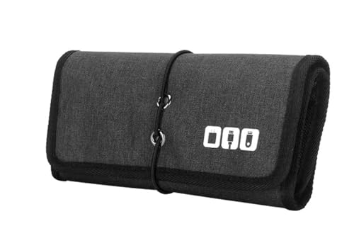 CGUOHU Kabel Organizer Tasche Multifunktionale Reise-Digitalkabel-Aufbewahrungstasche, leicht, wasserdicht, tragbar, Organizer for Reisekabel, elektronisches Zubehör(Black) von CGUOHU