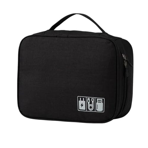 CGUOHU Kabel Organizer Tasche Reise Elektronische Digitale Aufbewahrungstasche Kopfhörer Datenkabel Ladegerät Zubehör Mehrschichtiger Strom Festplattenanschluss(Black) von CGUOHU