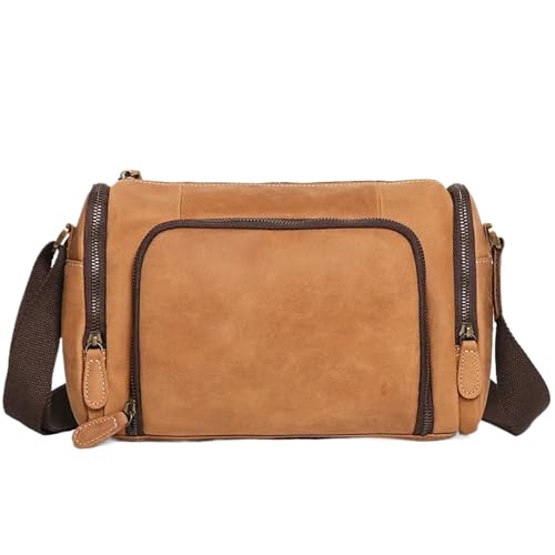 Herren-Schultertaschen Herren Vintage Umhängetaschen Echtes Leder Umhängetasche Casual Messenger Bags Outdoor Multifunktionale Rindsleder Tasche von CGUOHU