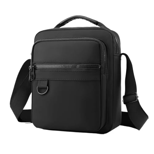 Herren-Schultertaschen Messenger Sling Taschen for Männer Casual Oxford Kleine Zipper Umhängetasche Einfache Mini Handy Tasche Männliche Seite Schulter tasche(Black) von CGUOHU