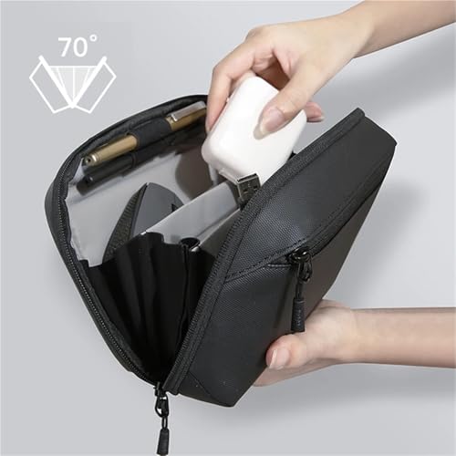 Kabel Organizer Tasche Reise-Elektronik-Organizer, tragbares Kabeletui, technische Aufbewahrungstasche, extra groß, 3 Schichten, universelles Tragekabel(Black) von CGUOHU