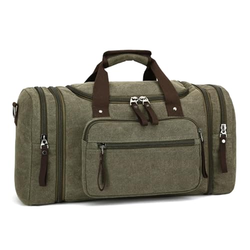 Tragbare Gepäcktasche Große Kapazität Männer Handgepäck Reise Seesäcke Segeltuch Reisetaschen Wochenende Umhängetaschen Multifunktionale Übernachtung Seesack Für Reisen Gym Urlaub(Dark Green) von CGUOHU