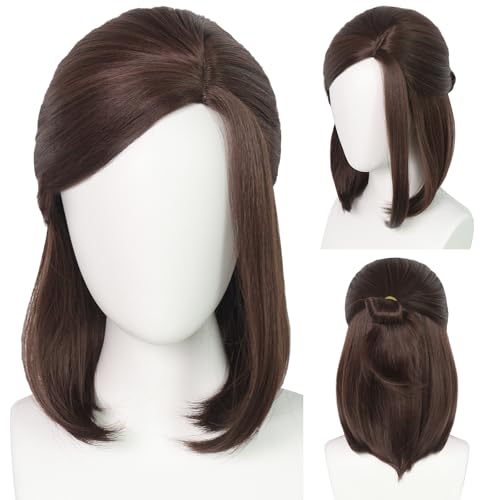 CGVG Lange Gerade Braune Perücke The Last of Us Ellie Cosplay Perücke für Damen Frauen Cosplay Karneval Halloween von CGVG