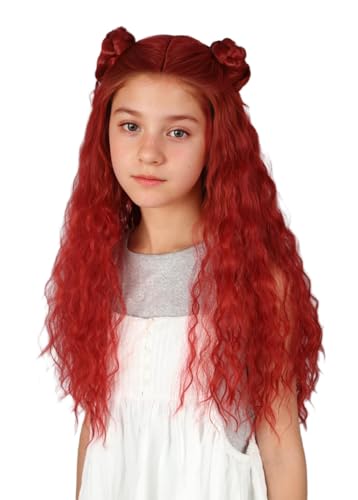 CGVG Lange Lockige Rote Perücke mit Zwei Dutts Red Wig für Cosplay Halloween Karneval Kostüm Party (Erwachsene) von CGVG
