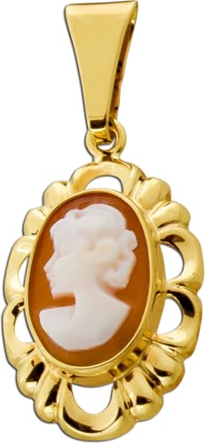 CH.ABRAMOWICZ Gemmen Anhänger Gold 333 8K Muschelgemme Antikschmuck 1900 von CH.ABRAMOWICZ