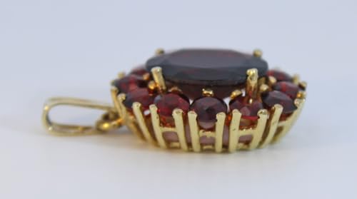 CH.ABRAMOWICZ Granat Anhänger Gold 585 14K rote Edelsteine 6.6ct Antikschmuck von CH.ABRAMOWICZ
