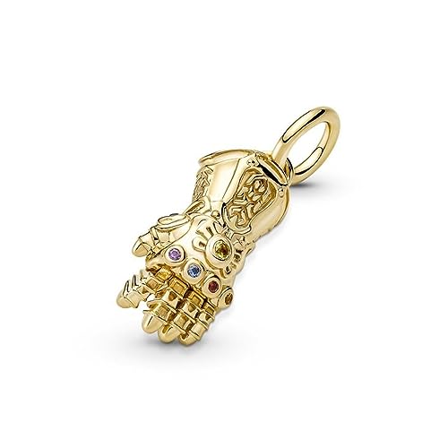 PANDORA Marvel The Avengers Infinity Handschuh Charm-Anhänger aus der Marvel x Kollektion in 14 Karat Vergoldeter Metalllegierung mit Kristallen, 760661C01 von PANDORA