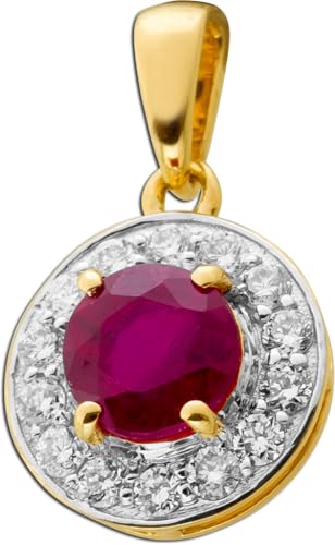CH.ABRAMOWICZ Rubin Anhänger Gelbgold 585 14K roter Edelstein Lab Grown Diamanten von CH.ABRAMOWICZ