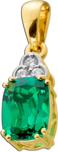 CH.ABRAMOWICZ Smaragd Anhänger Gelbgold 585 14K Labor Smaragd Lab Grown Diamanten von CH.ABRAMOWICZ