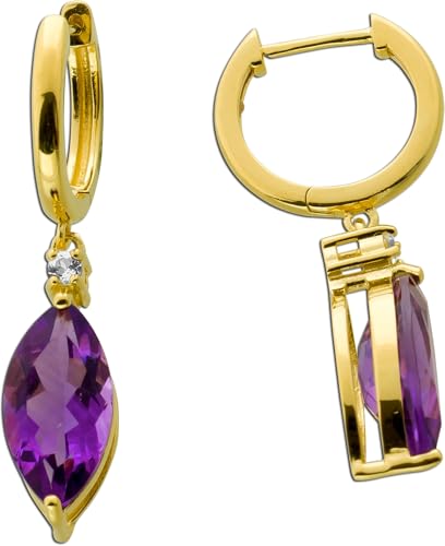 Ch.Abramowicz Amethyst Creolen Silber Gelbgold vergoldet weiße Topas Edelsteine Ch.Abramowicz Amethyst Creolen Silber Gelbgold vergoldet weiße Topas Edelsteine von CH.ABRAMOWICZ