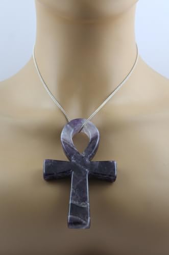 Ch.Abramowicz Amethyst Kreuz des Lebens Ankh Anhaenger dunkel lila Edelstein von CH.ABRAMOWICZ