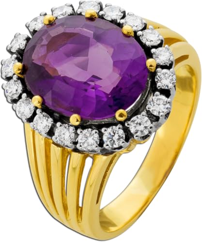 Ch.Abramowicz Amethystring Gold 750 18K Brilllanten Antikschmuck 18 Ch.Abramowicz Amethystring Gold 750 18K Brilllanten Antikschmuck 18 von CH.ABRAMOWICZ