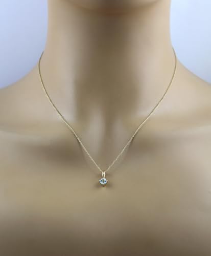 Ch.Abramowicz Aquamarin Collier Anhänger Gold 585 14K wasserblauer Edelstein 0.5ct 45 von CH.ABRAMOWICZ