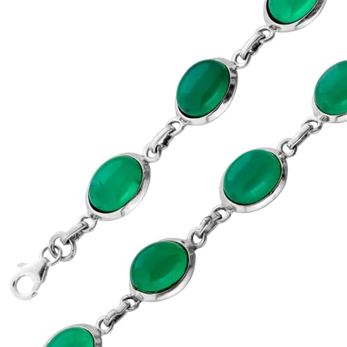 Ch.Abramowicz Aventurin Armband Silber 925 grüne Edelsteine 25ct 20 von CH.ABRAMOWICZ