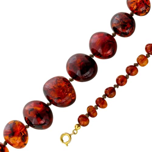 Ch.Abramowicz Bernstein Kette baltische Edelsteine cognac braun 230ct Antikschmuck 66 von CH.ABRAMOWICZ