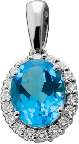 Ch.Abramowicz Blautopas Anhänger Platin 950 Swiss Blautopas 2.25ct Brillanten 0.25ct von CH.ABRAMOWICZ
