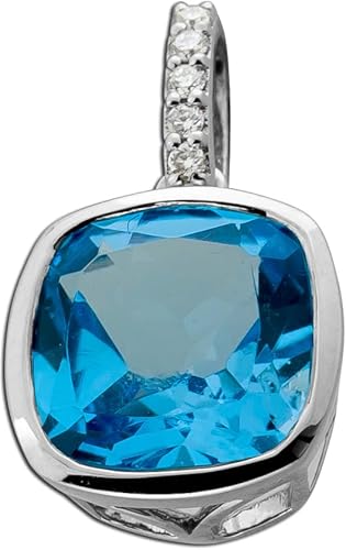 Ch.Abramowicz Blautopas Anhänger Platin 950 Swiss Blautopas 3ct Brillanten 0.03ct von CH.ABRAMOWICZ