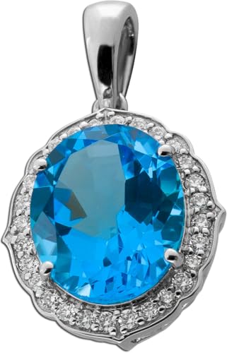 Ch.Abramowicz Blautopas Anhänger Platin 950 Swiss Blautopas 5.65ct Brillanten 0.25ct von CH.ABRAMOWICZ