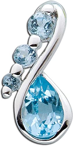 Ch.Abramowicz Blautopas Anhänger Sterling Silber 925 wasserblauer Edelstein von CH.ABRAMOWICZ