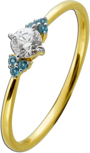 Ch.Abramowicz Blautopas Ring Gelbgold 585 14K blaue Edelsteine Diamant 0.26ct 18 Ch.Abramowicz Blautopas Ring Gelbgold 585 14K blaue Edelsteine Diamant 0.26ct 18 von CH.ABRAMOWICZ