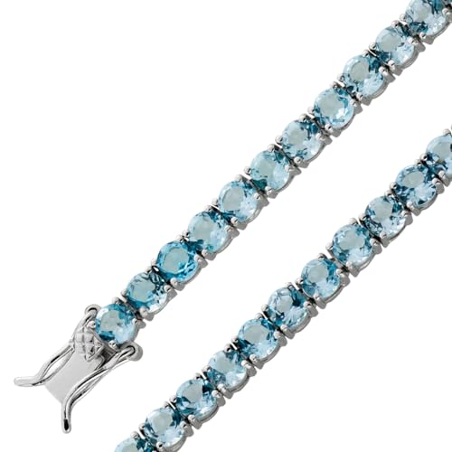 Ch.Abramowicz Blautopas Tennisarmband Silber 925 wasserblaue Edelsteine 18 Ch.Abramowicz Blautopas Tennisarmband Silber 925 wasserblaue Edelsteine 18 von CH.ABRAMOWICZ