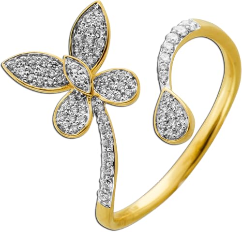 Ch.Abramowicz Blumen Ring Gold 585 14K Natur Diamanten 0.32ct 19 Ch.Abramowicz Blumen Ring Gold 585 14K Natur Diamanten 0.32ct 19 von CH.ABRAMOWICZ