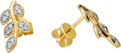 Ch.Abramowicz Brillant Blatt Ohrstecker Gold 585 14K Diamanten 0.16ct von CH.ABRAMOWICZ