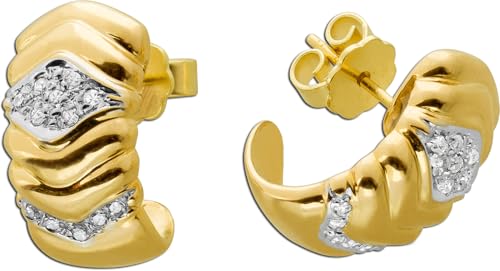 Ch.Abramowicz Brillant Halbcreolen Gold Weißgold 585 14K Diamanten 0.24ct von CH.ABRAMOWICZ