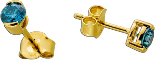 Ch.Abramowicz Brillant Ohrstecker Gold 585 14K Blaue Natur Diamanten 0.50ct von CH.ABRAMOWICZ